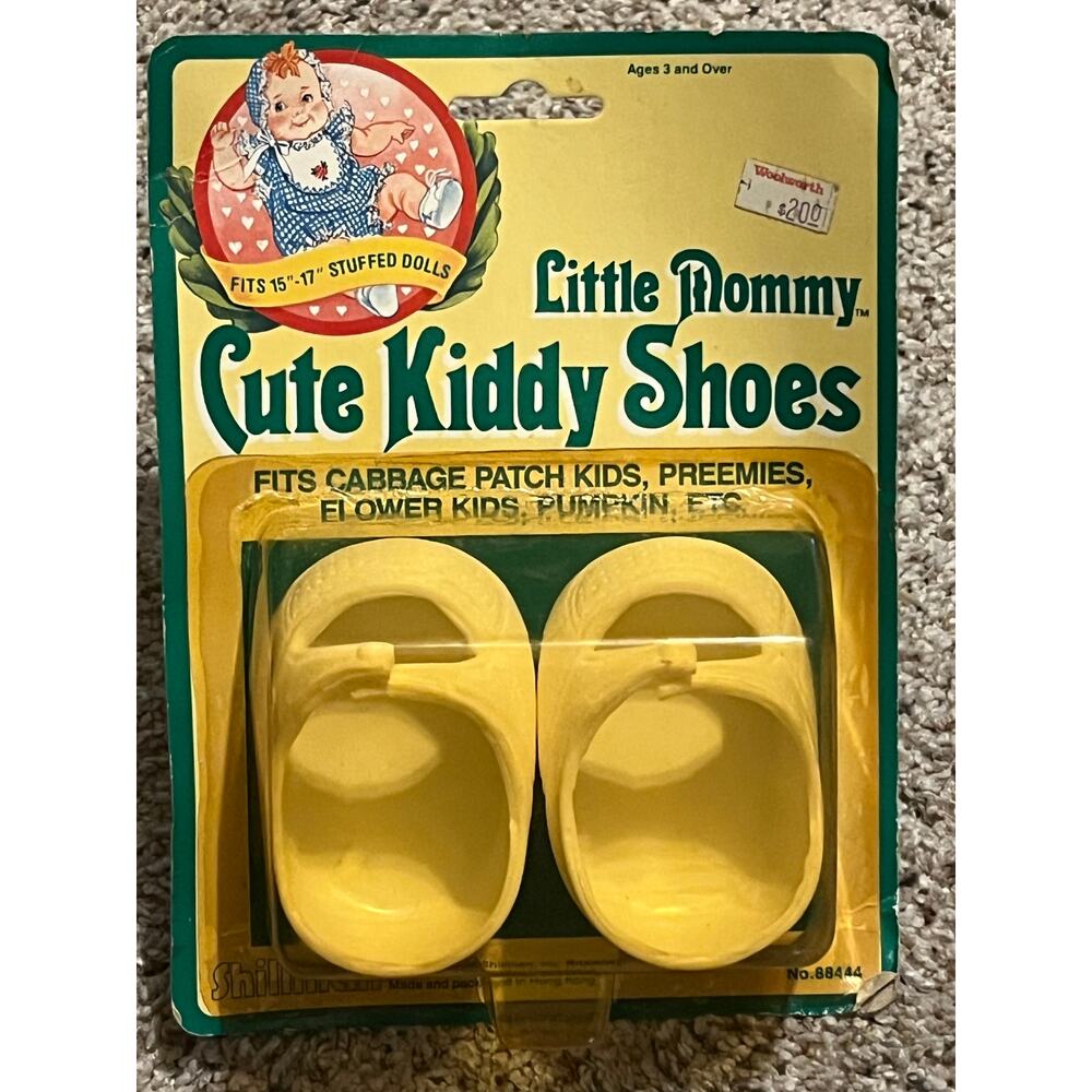 CABBAGE PATCH Little Mommy Cute Kiddy Shoes White Snaps Woolworth